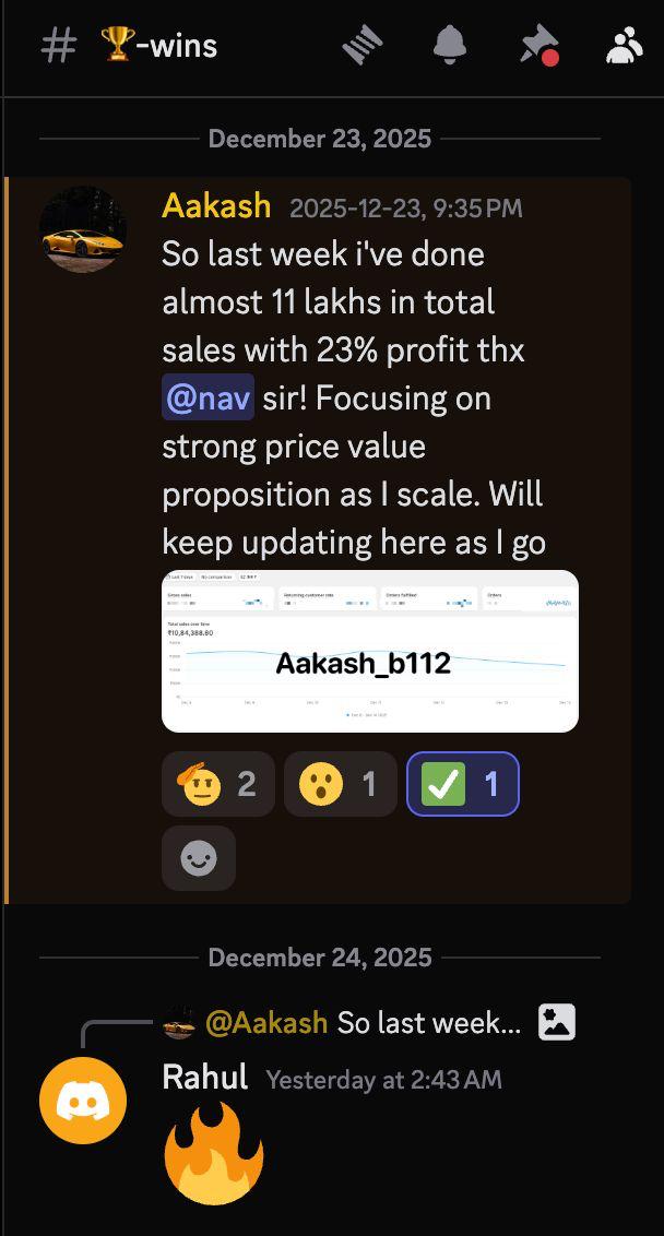 Aakash's follow up win: almost 11 lakhs in total sales in a week with 23% profit